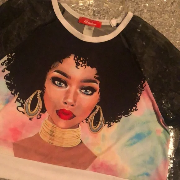 ‼️Coming Soon‼️ Afro Beauty Mesh Sleeve Top - Picture 2 of 4